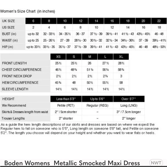 NWT Boden Tiered Smocked Dress with A Touch of gold sparkle - Picture 5 of 5